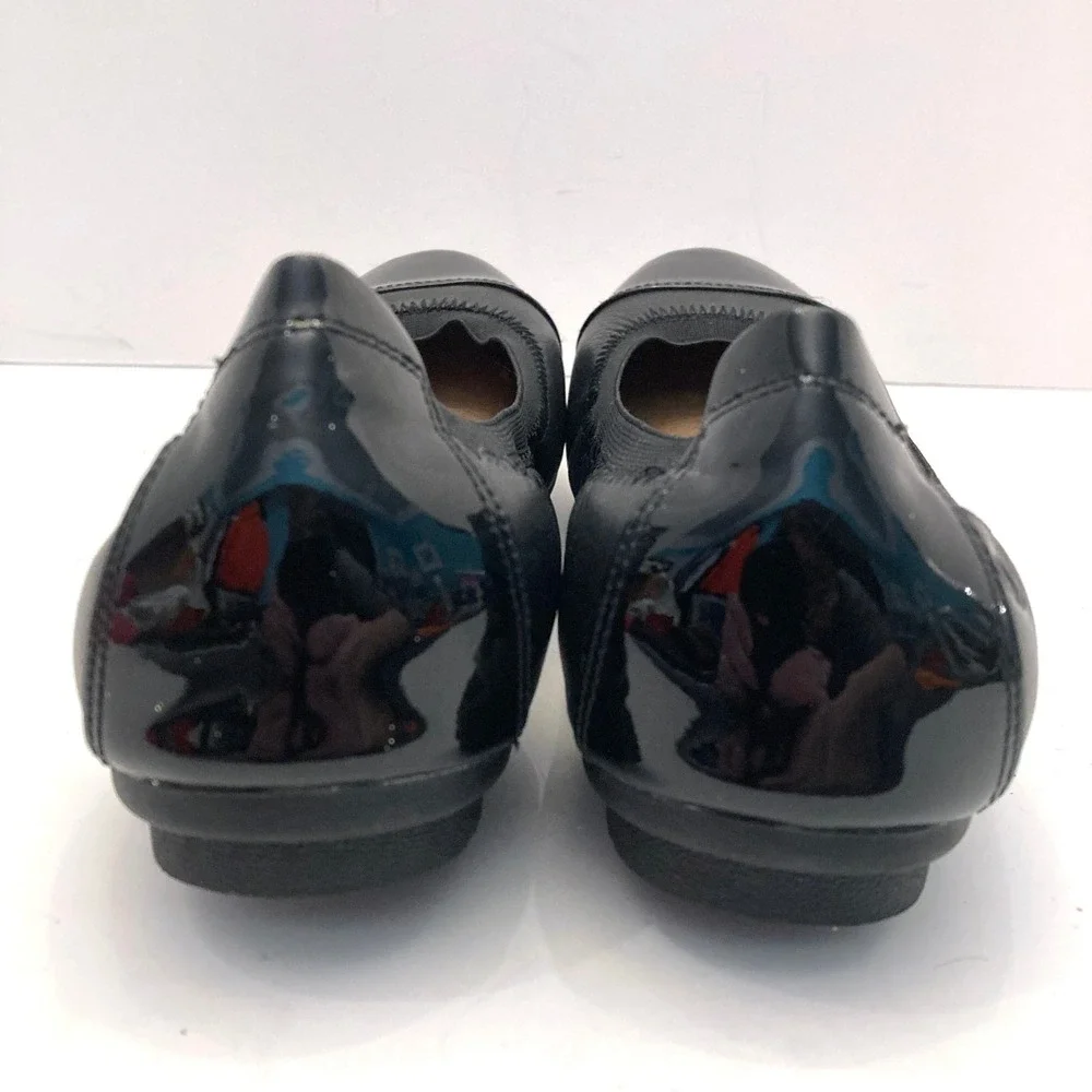 Josef Seibel Pippa Ballet Flats Womens 6-6.5 EU 37 Black Leather Patent Cap Toe
